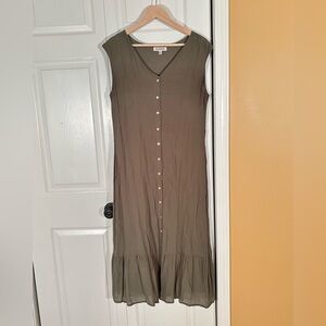 Nanette Lepore Olive Sleeveless Maxi Dress